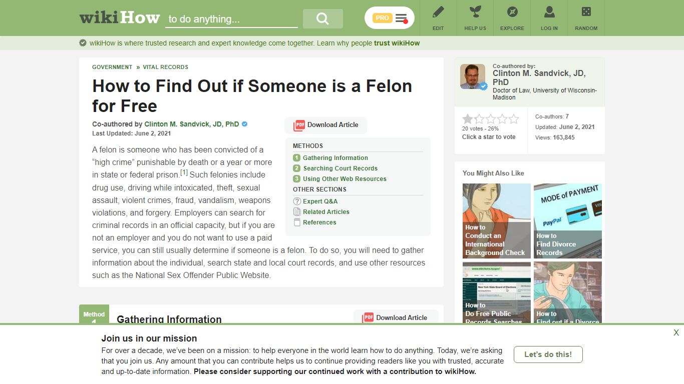 3 Ways to Find Out if Someone is a Felon for Free - wikiHow